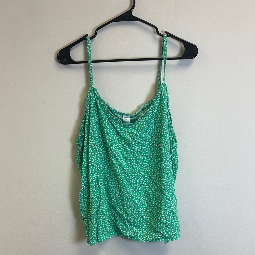 Old Navy Green Ruched Sleeveless Camisole